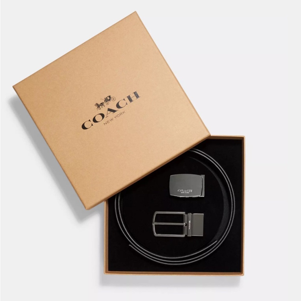 Coach SIGNATURE MOD PLAQUE HARNESS CUT TO SIZE REVERSIBLE BELT